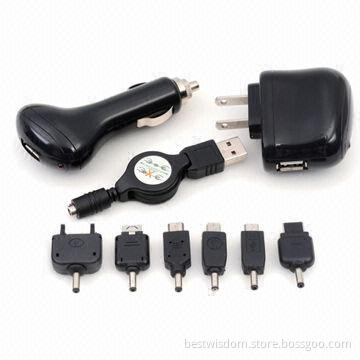 USB Charger Kit, with 5V DC Output Voltage, 1A Charging Rate